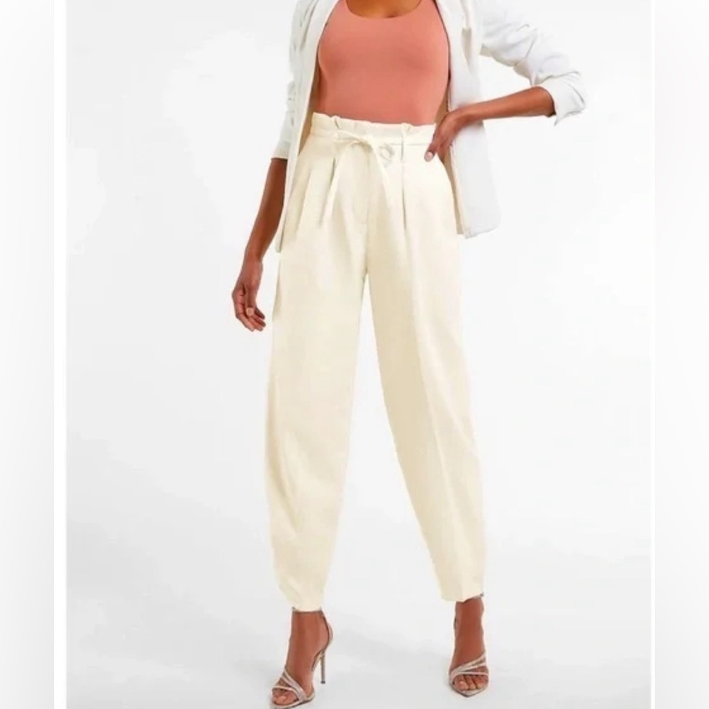 NWT Linen blend high rise ankle pants